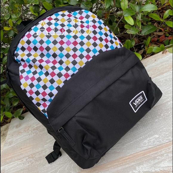 🎒SCHOOL SALE🎒VANS Glitter Check Backpack Multicolor AUTHENTIC VN0A48HGUX9 - Picture 7 of 8
